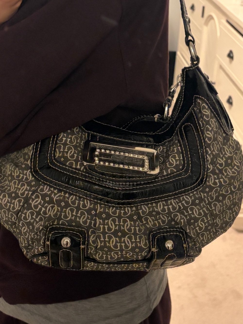 Grey Guess Shoulder Bag